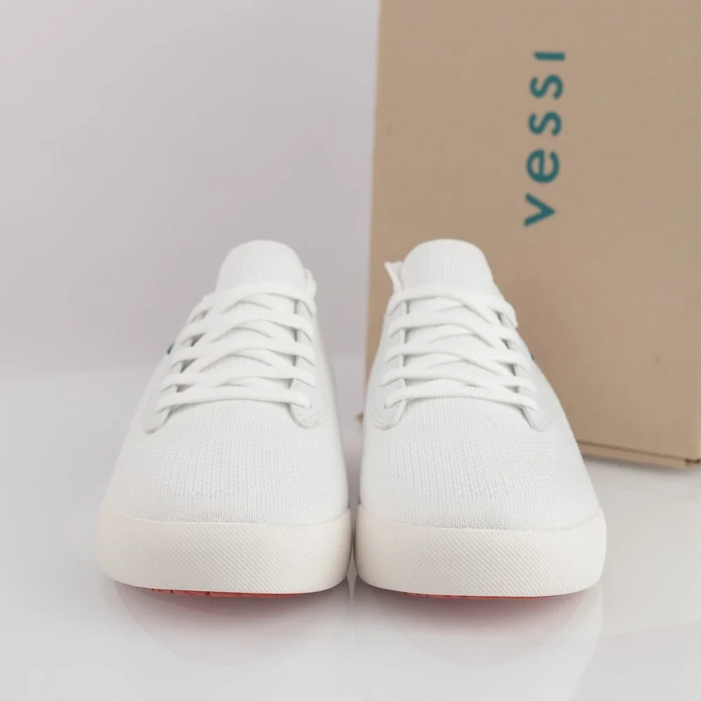 Vessi Womens Weekend Sneakers Size 9 Waterproof White Red Lace Up Comfort Shoes